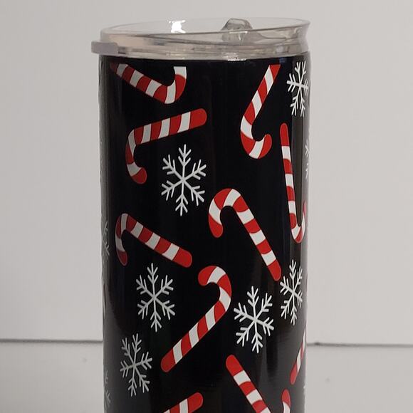 20oz Thermal Cup with Candy Cane & Snowflake Design - Picture 5 of 13